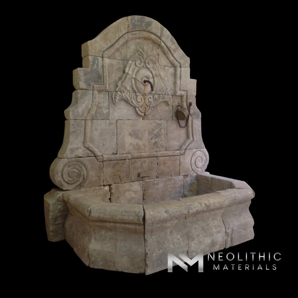 Arched Reclaimed Stone Garden Wall Fountain