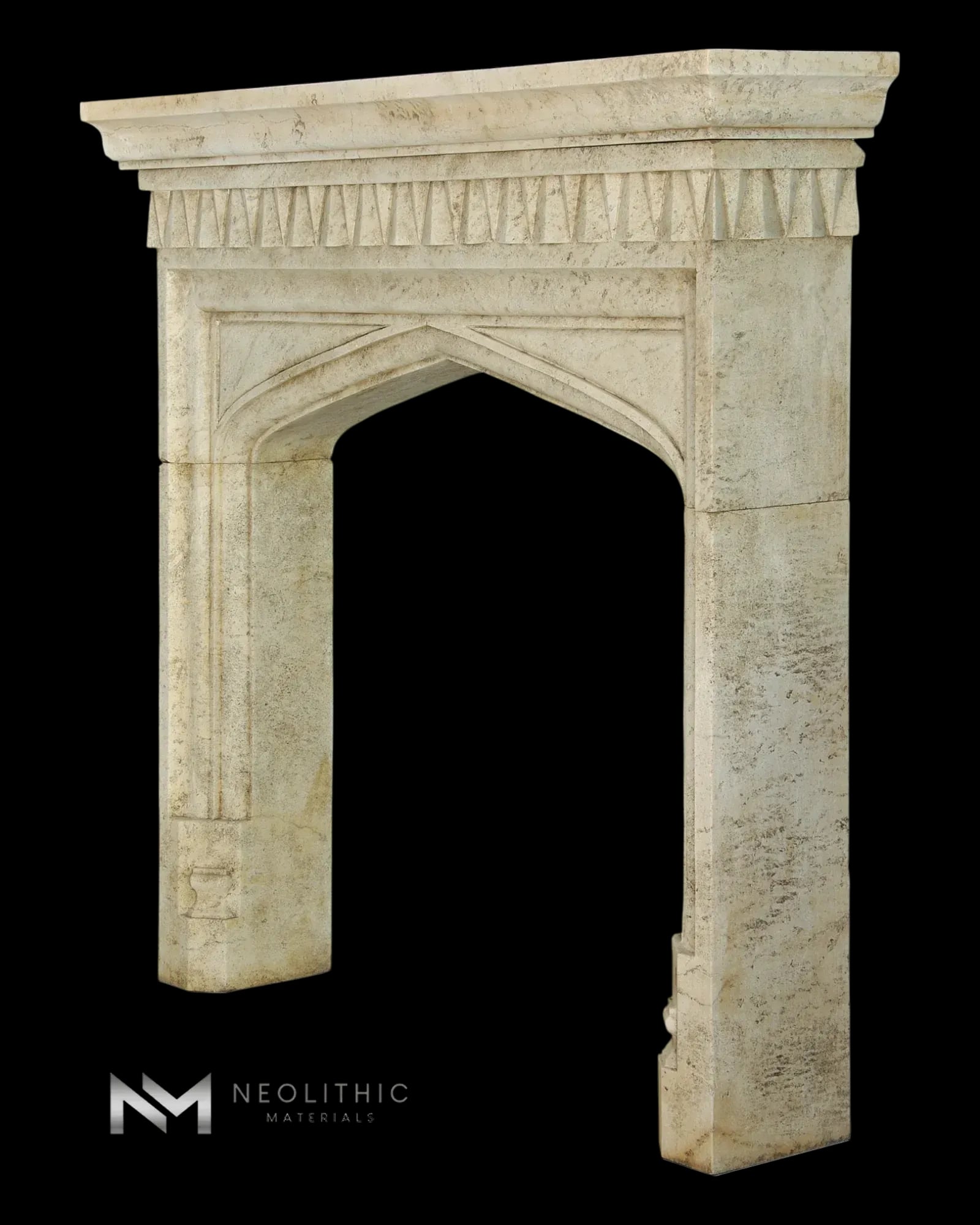 Limestone Fireplace Mantel - Image 2
