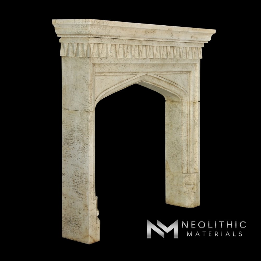 Limestone Fireplace Mantel