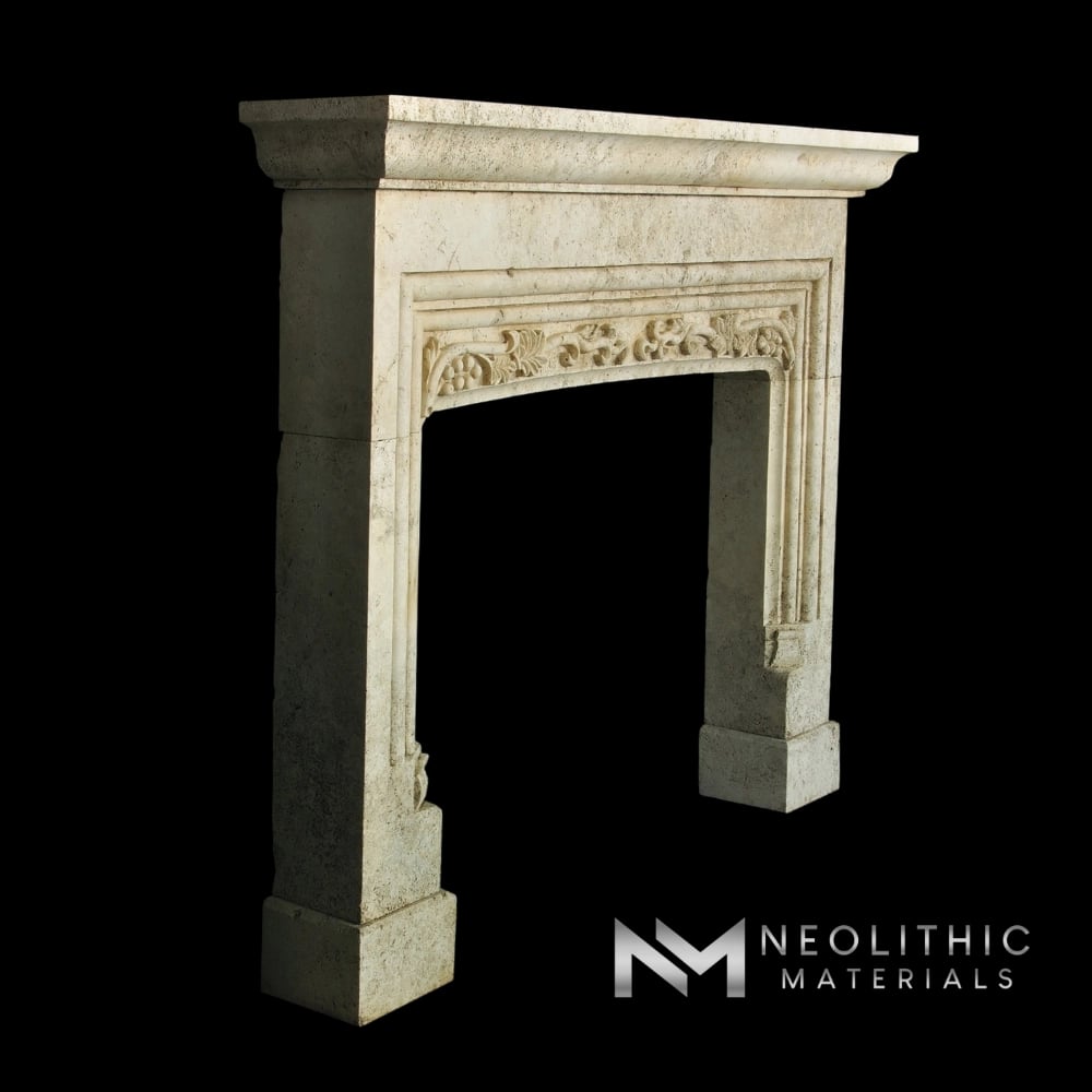 Limestone Fireplace Mantle