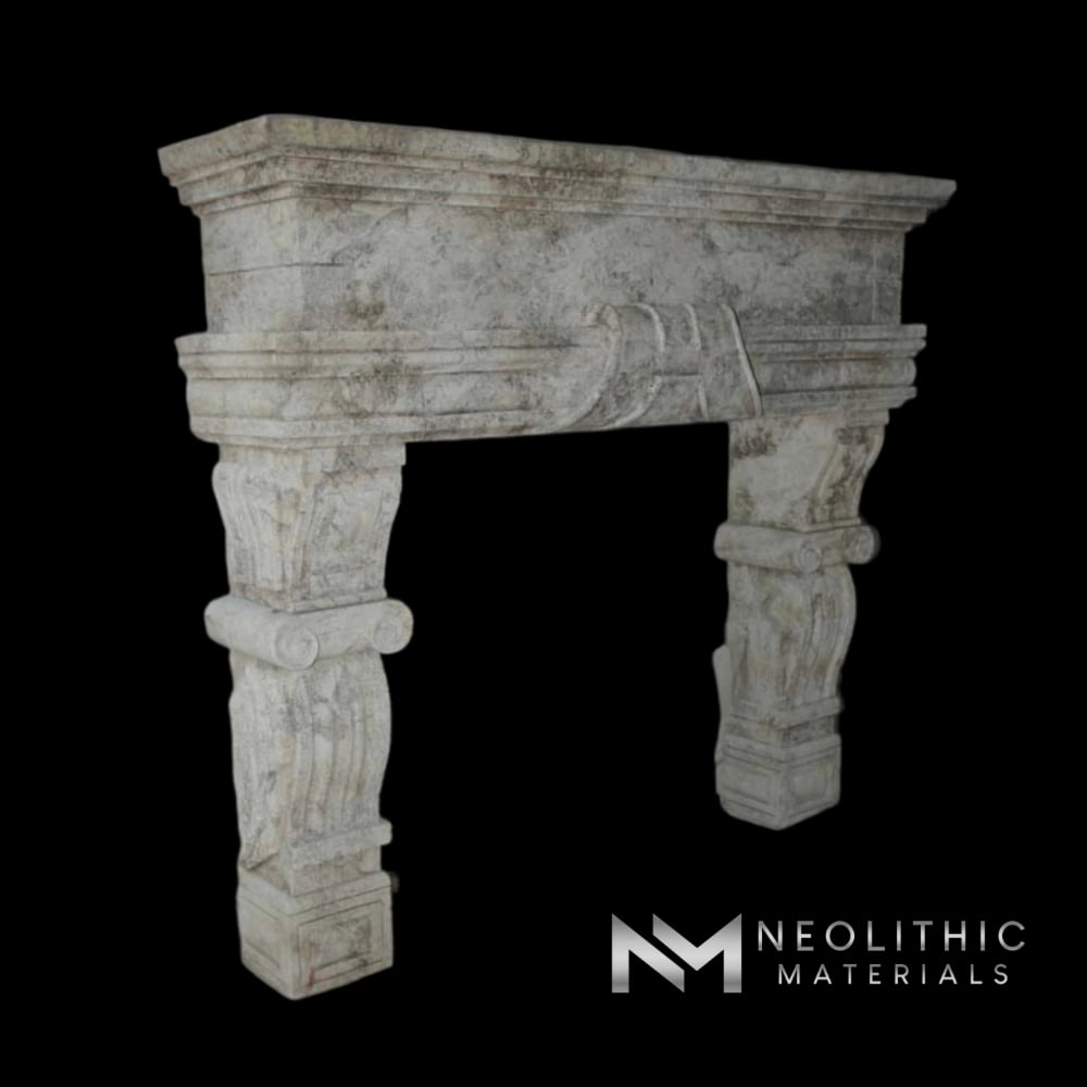 Limestone Fireplace Mantel