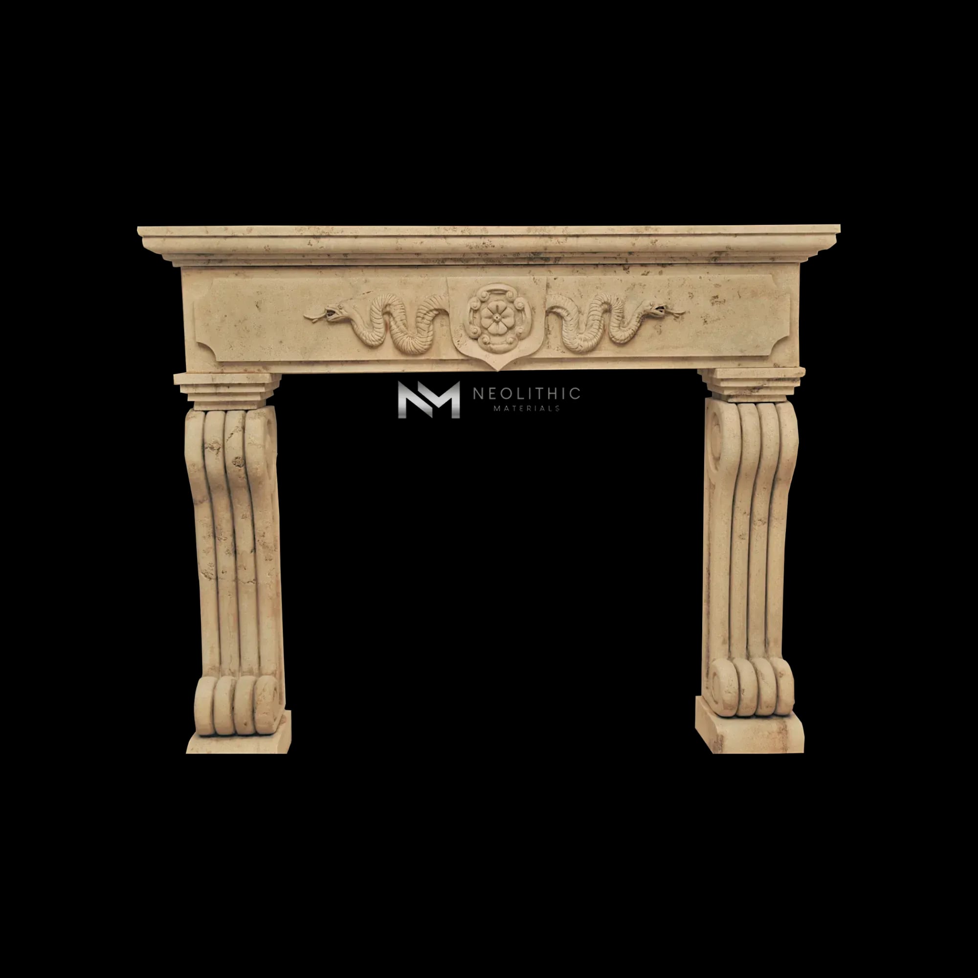 Limestone Fireplace Mantel - Image 1