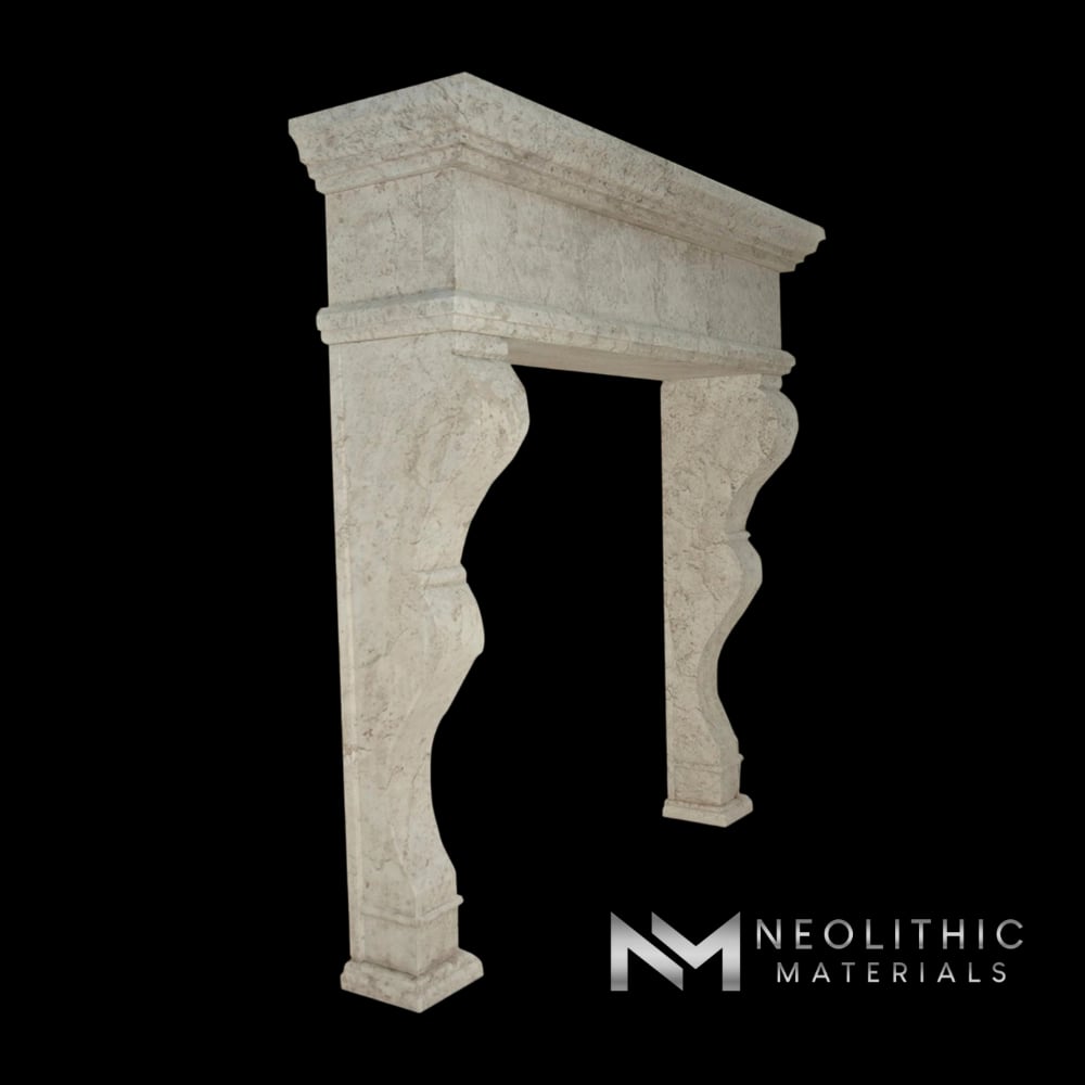 Limestone Fireplace Mantel