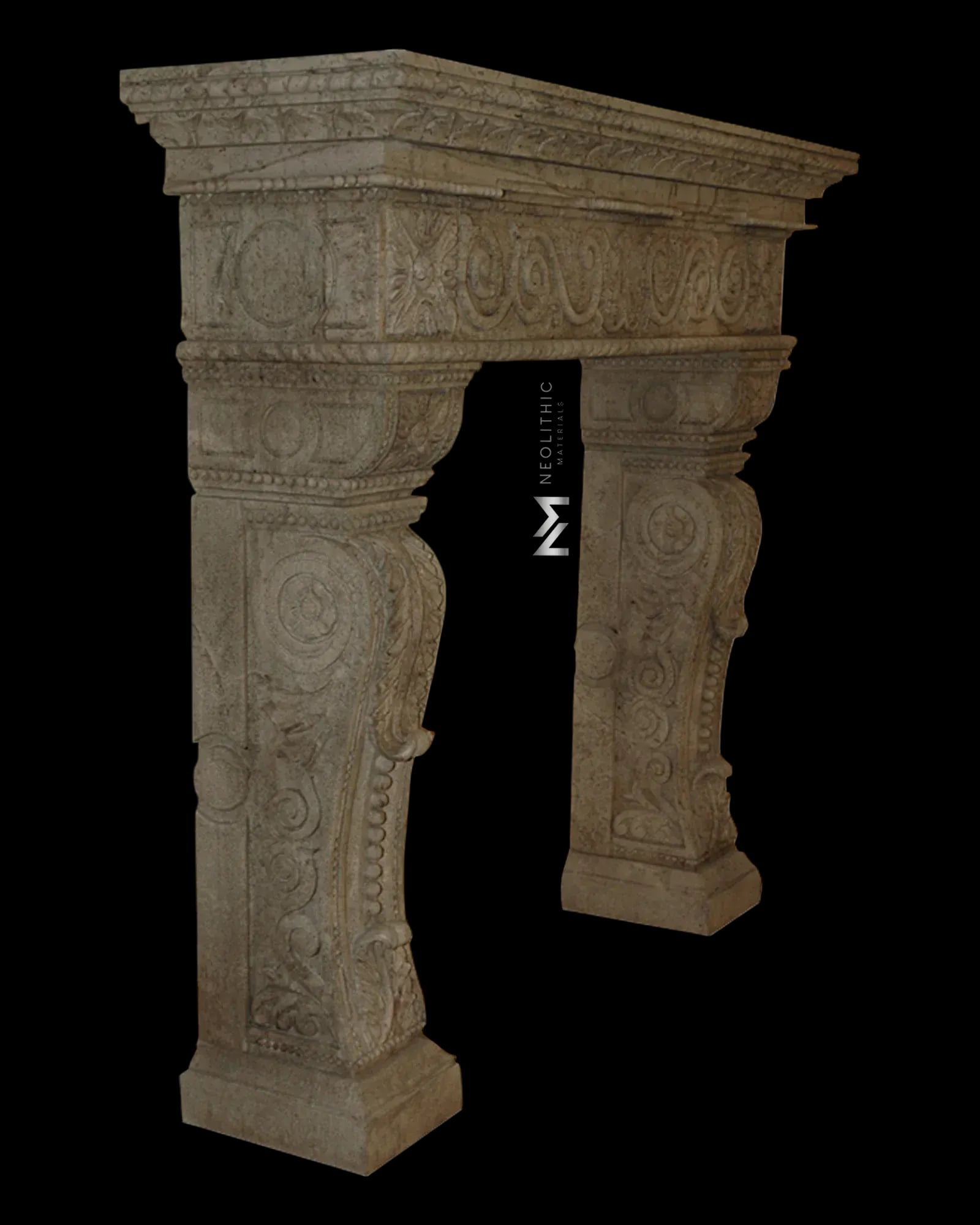 Limestone Fireplace Mantel - Image 2