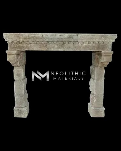 Reclaimed Limestone Mantel - Image 1