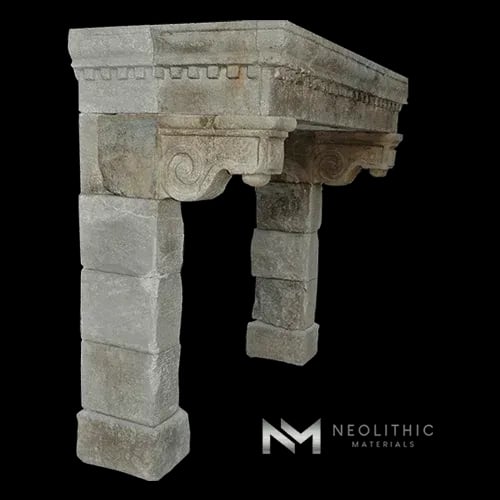 Reclaimed Limestone Mantel - Image 3