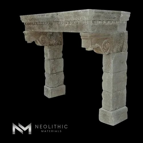 Reclaimed Limestone Mantel - Image 4