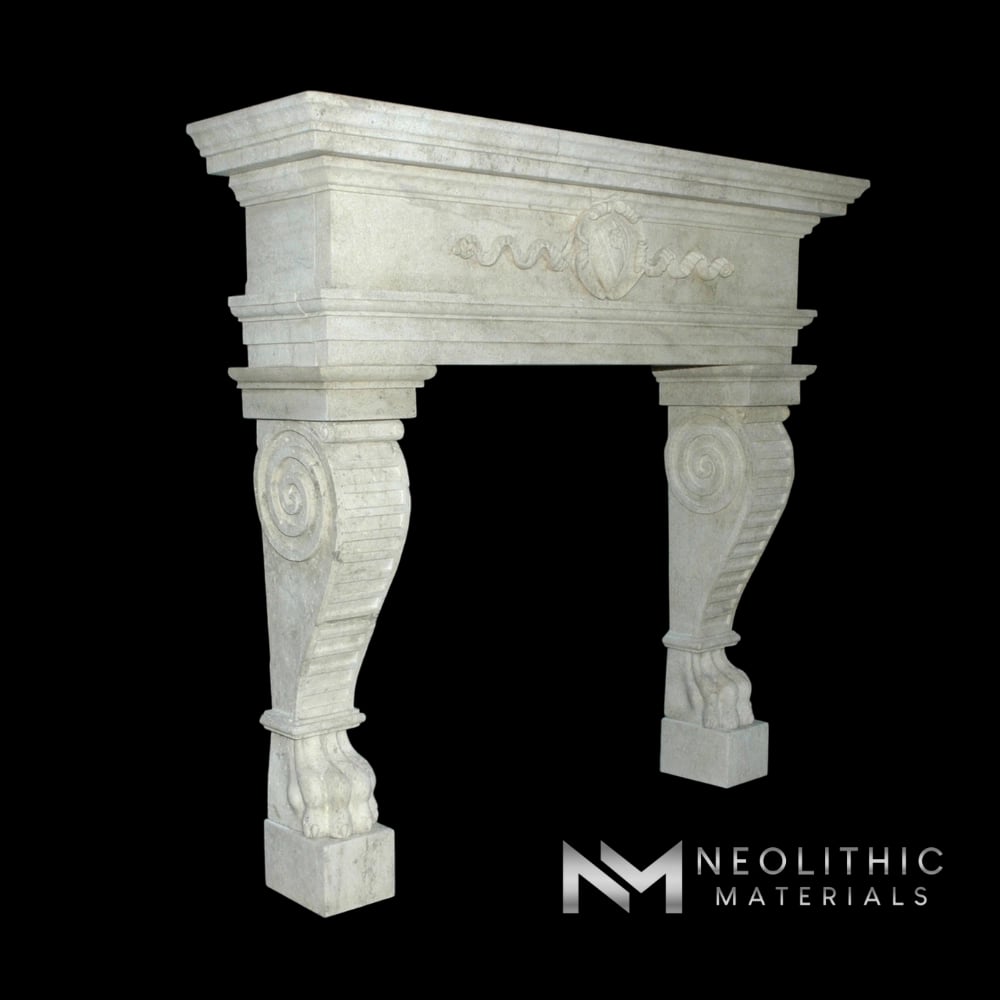 Limestone Fireplace Mantel