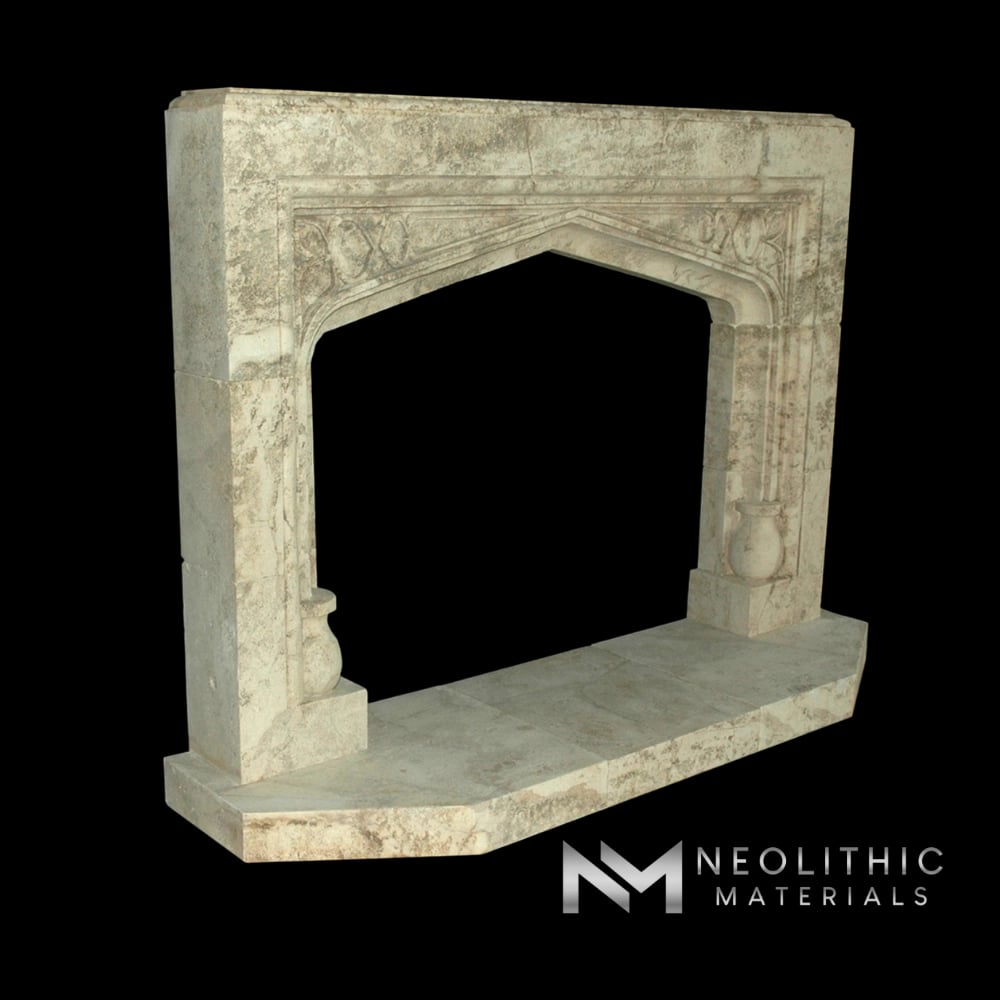 Limestone Fireplace Mantel