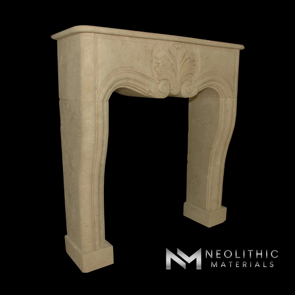 Limestone Fireplace Mantel