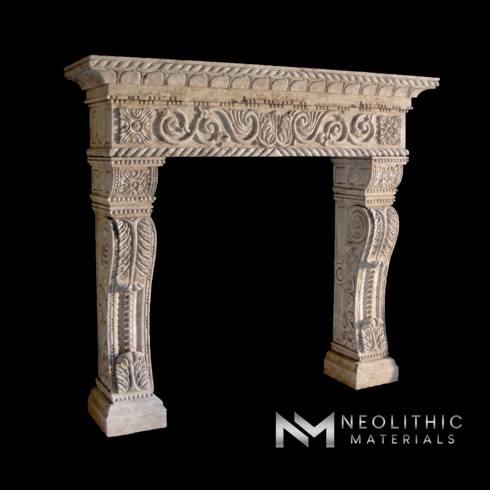 Limestone Fireplace Mantel