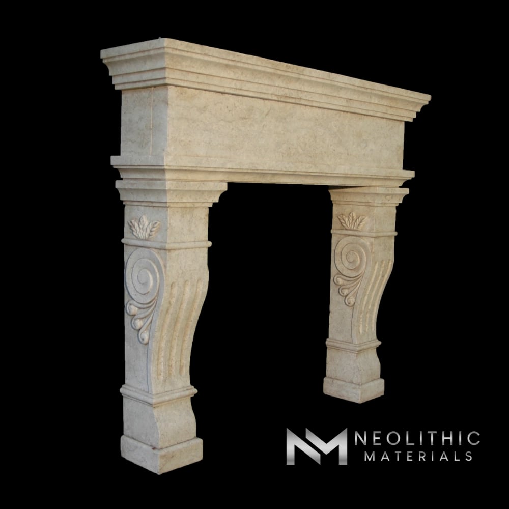 Limestone Fireplace Mantel