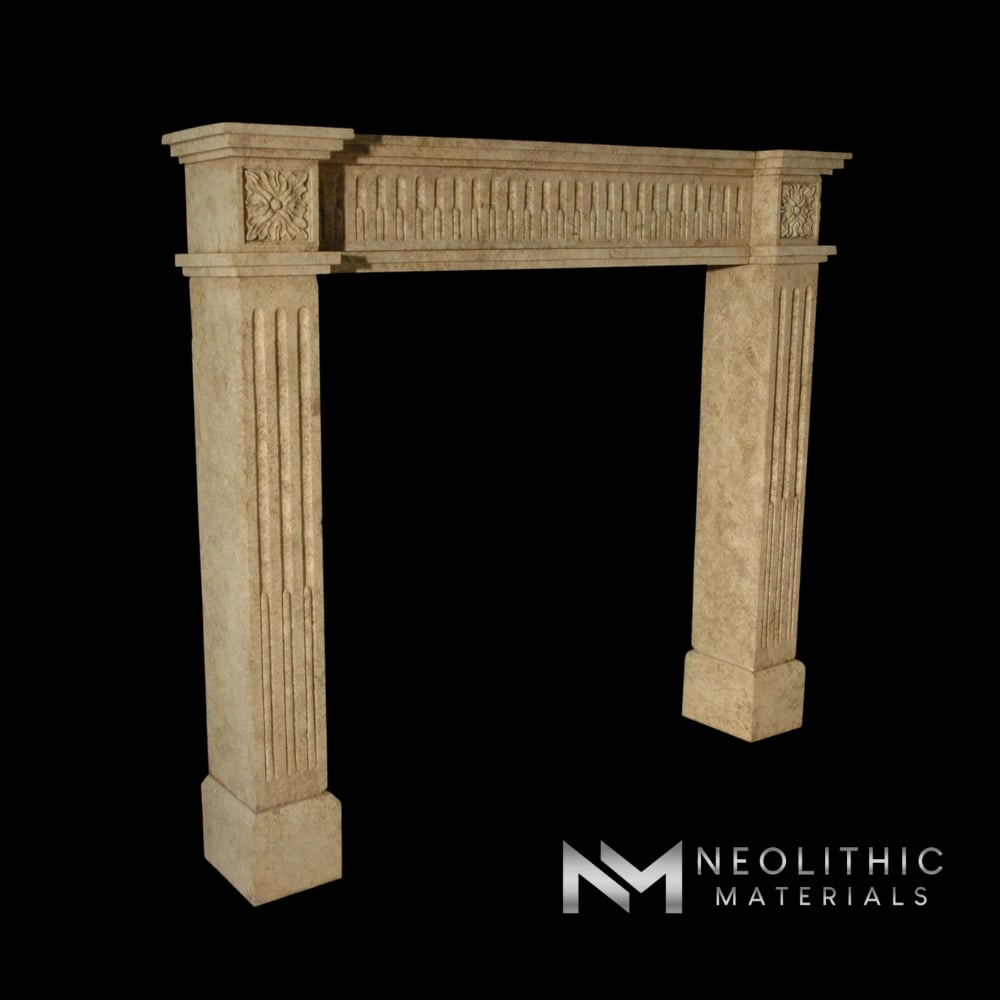 Limestone Fireplace Mantel
