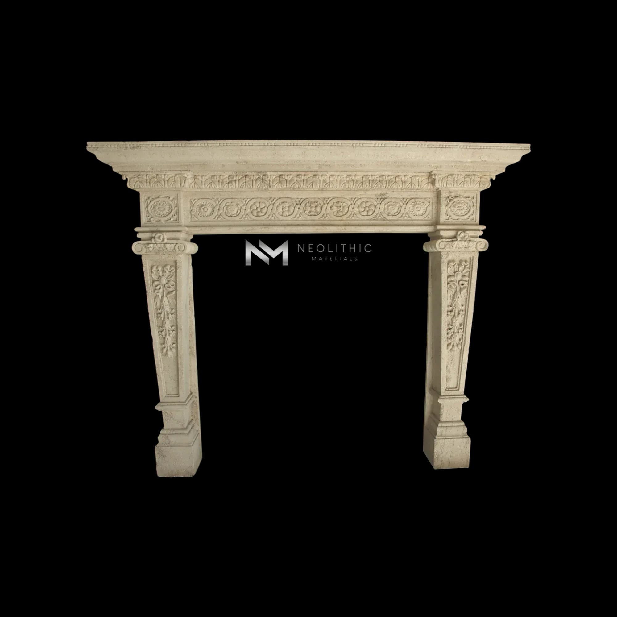Limestone Fireplace Mantel - Image 1