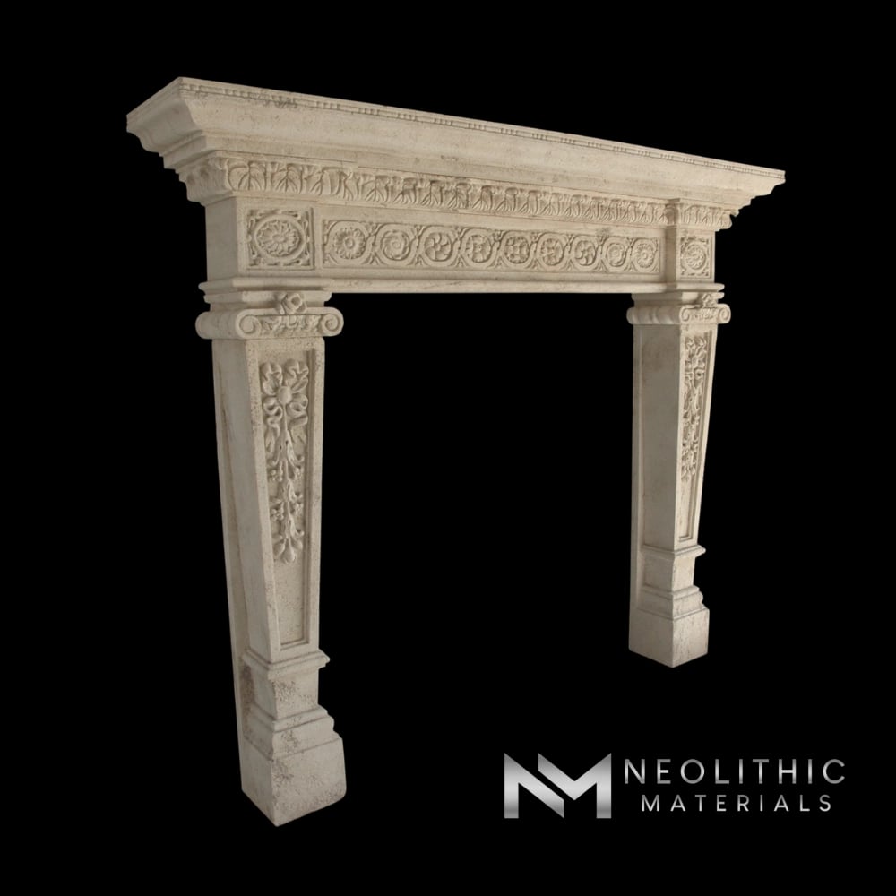 Limestone Fireplace Mantel