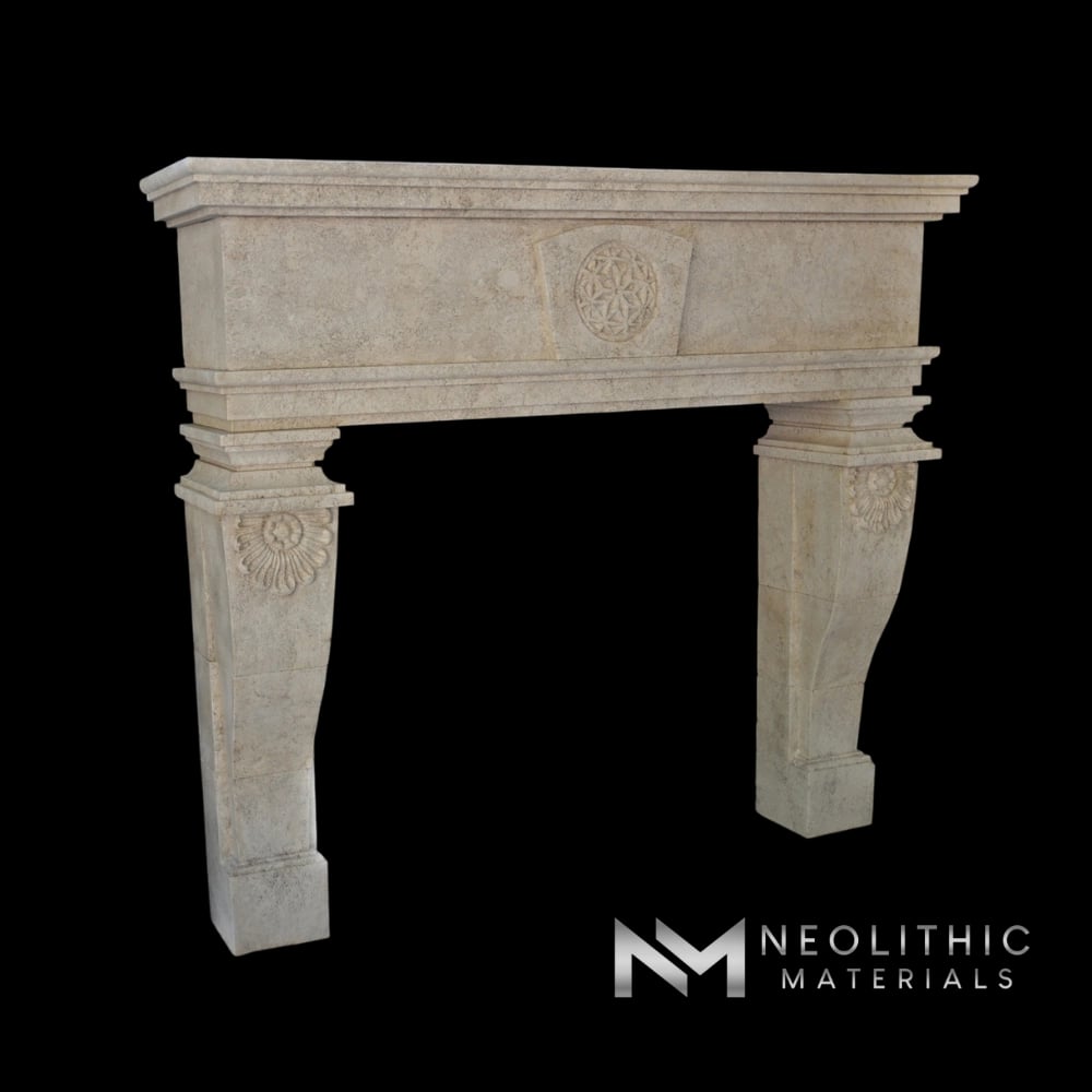 Limestone Fireplace Mantel