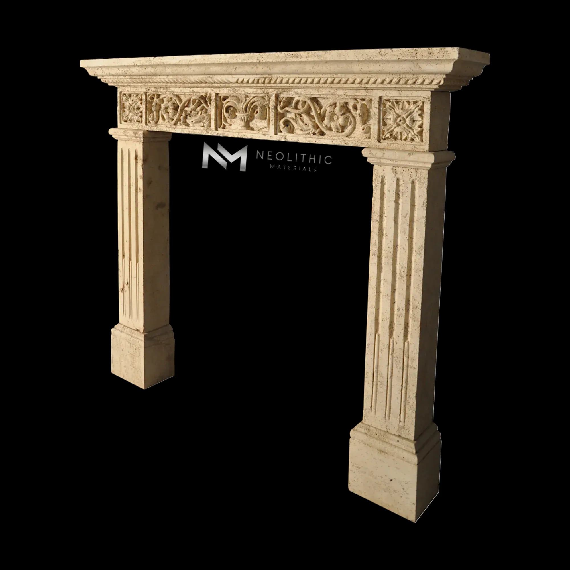 Limestone Fireplace Mantel - Image 2