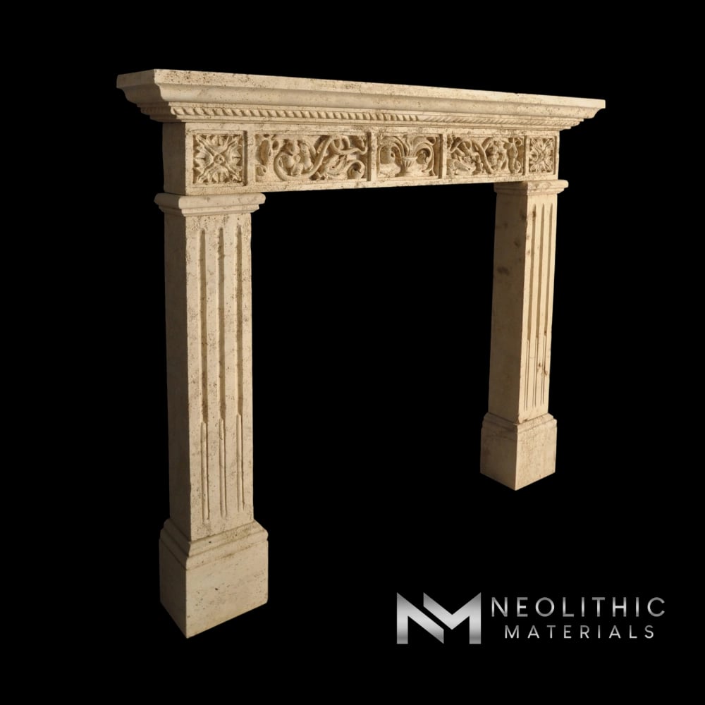 Limestone Fireplace Mantel