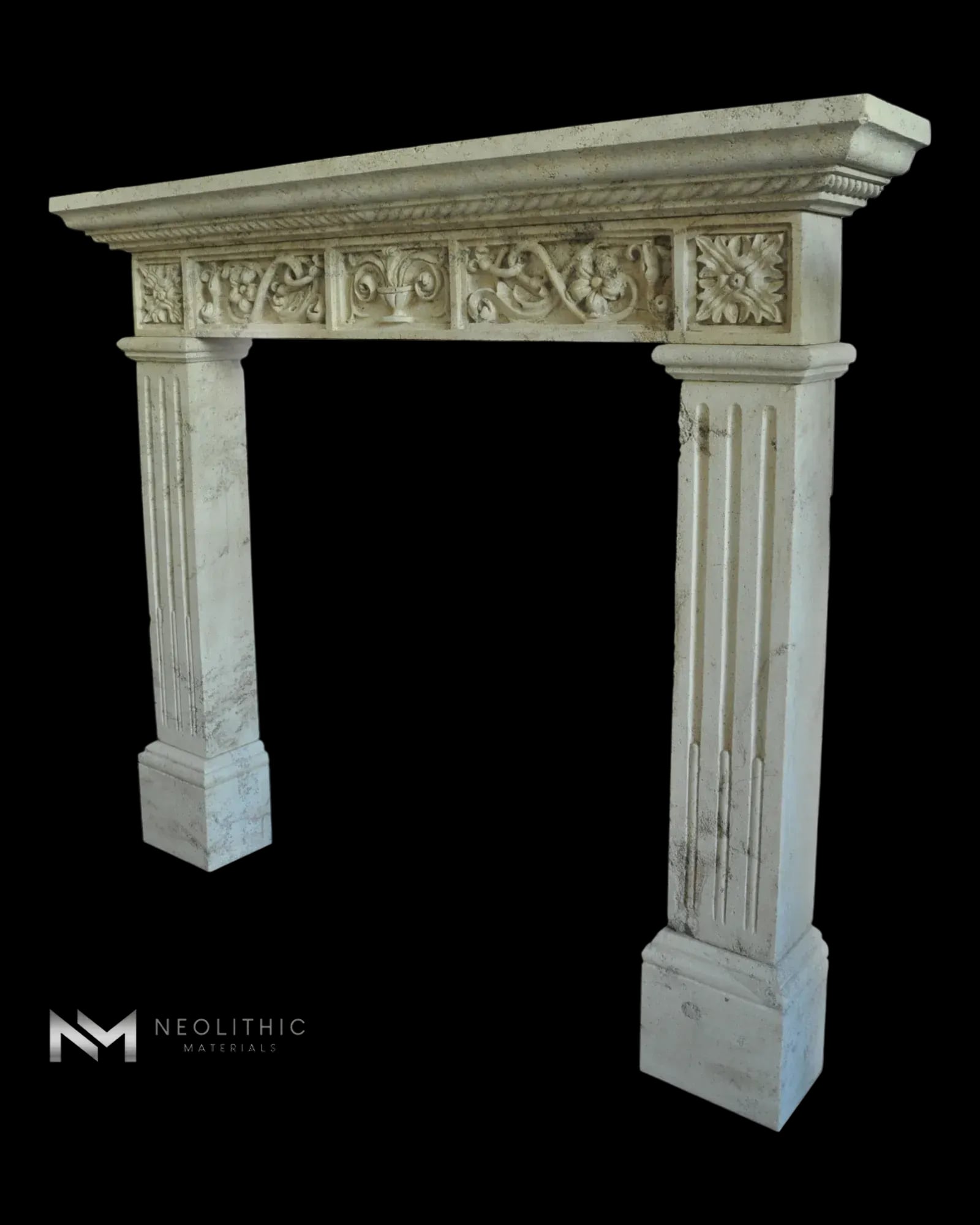 Limestone Fireplace Mantel - Image 2