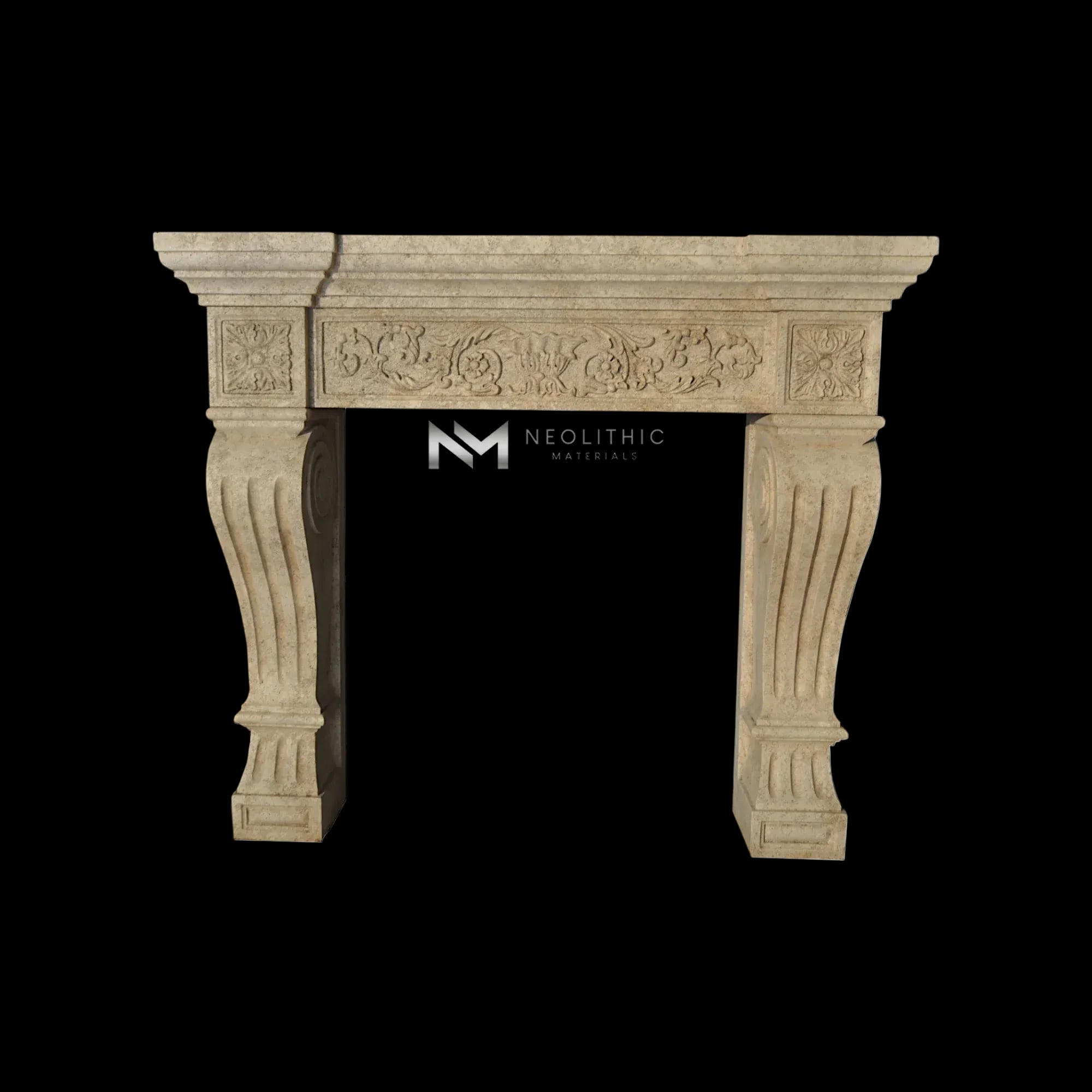 Limestone Fireplace Mantel - Image 1