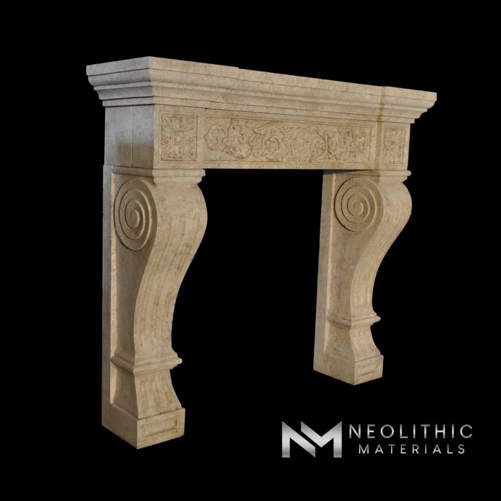Limestone Fireplace Mantel
