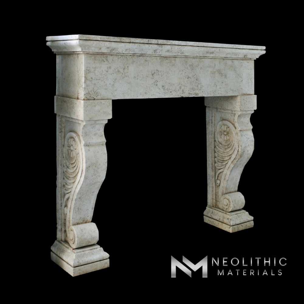 Limestone Fireplace Mantel