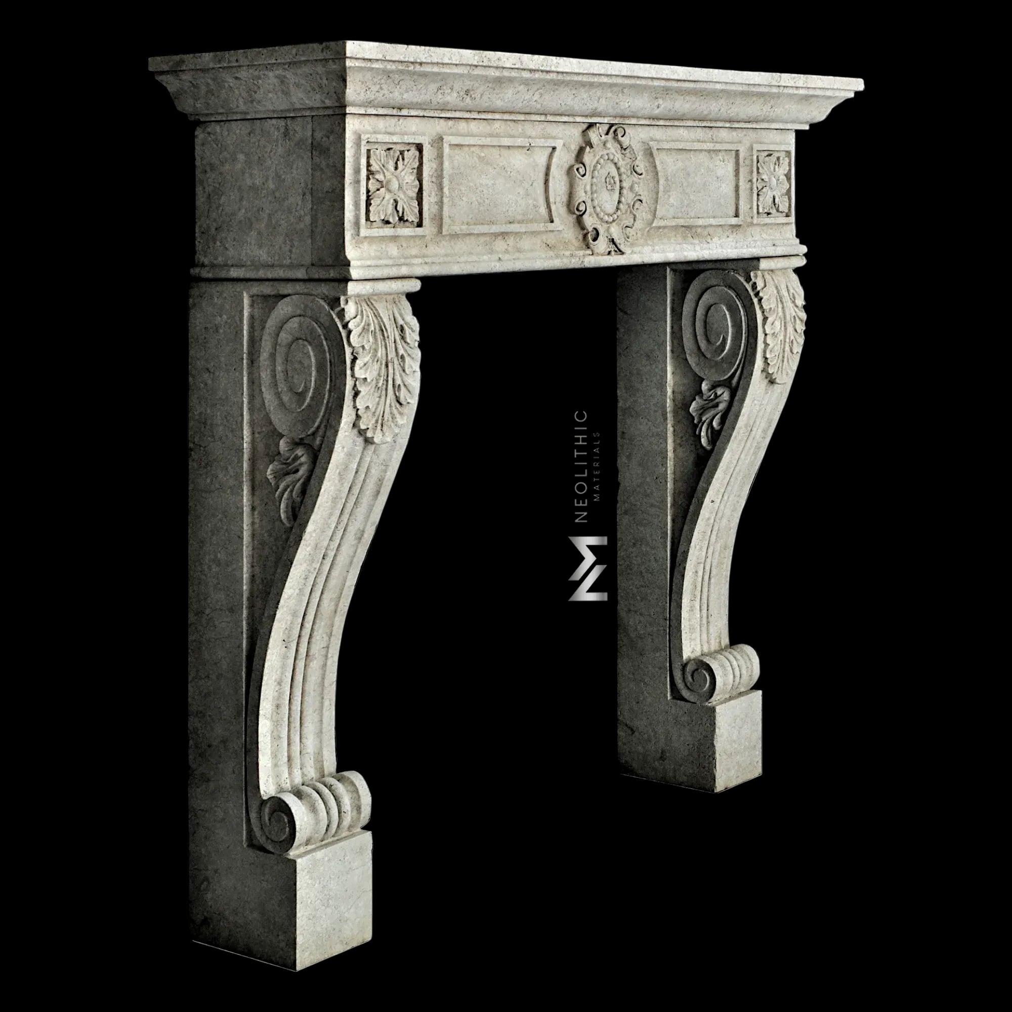 Limestone Fireplace Mantel - Image 2