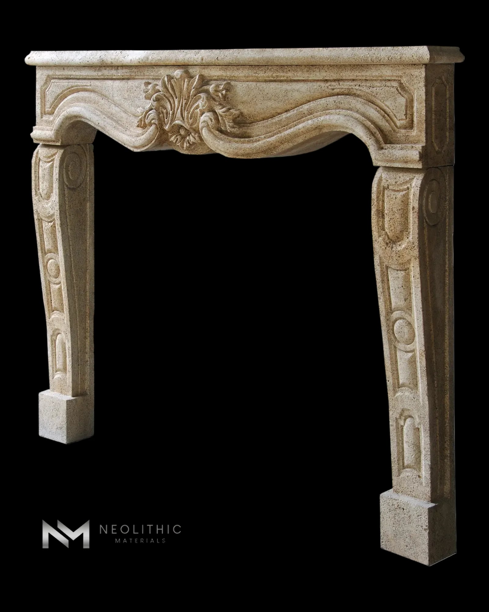 Limestone Fireplace Mantel - Image 1