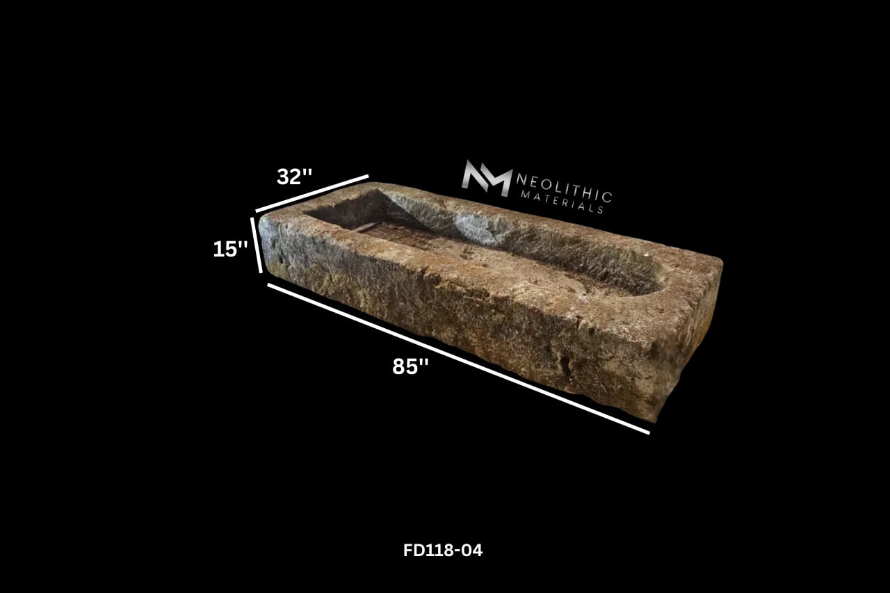 French Antique 19th Century Limestone Trough - Image 2
