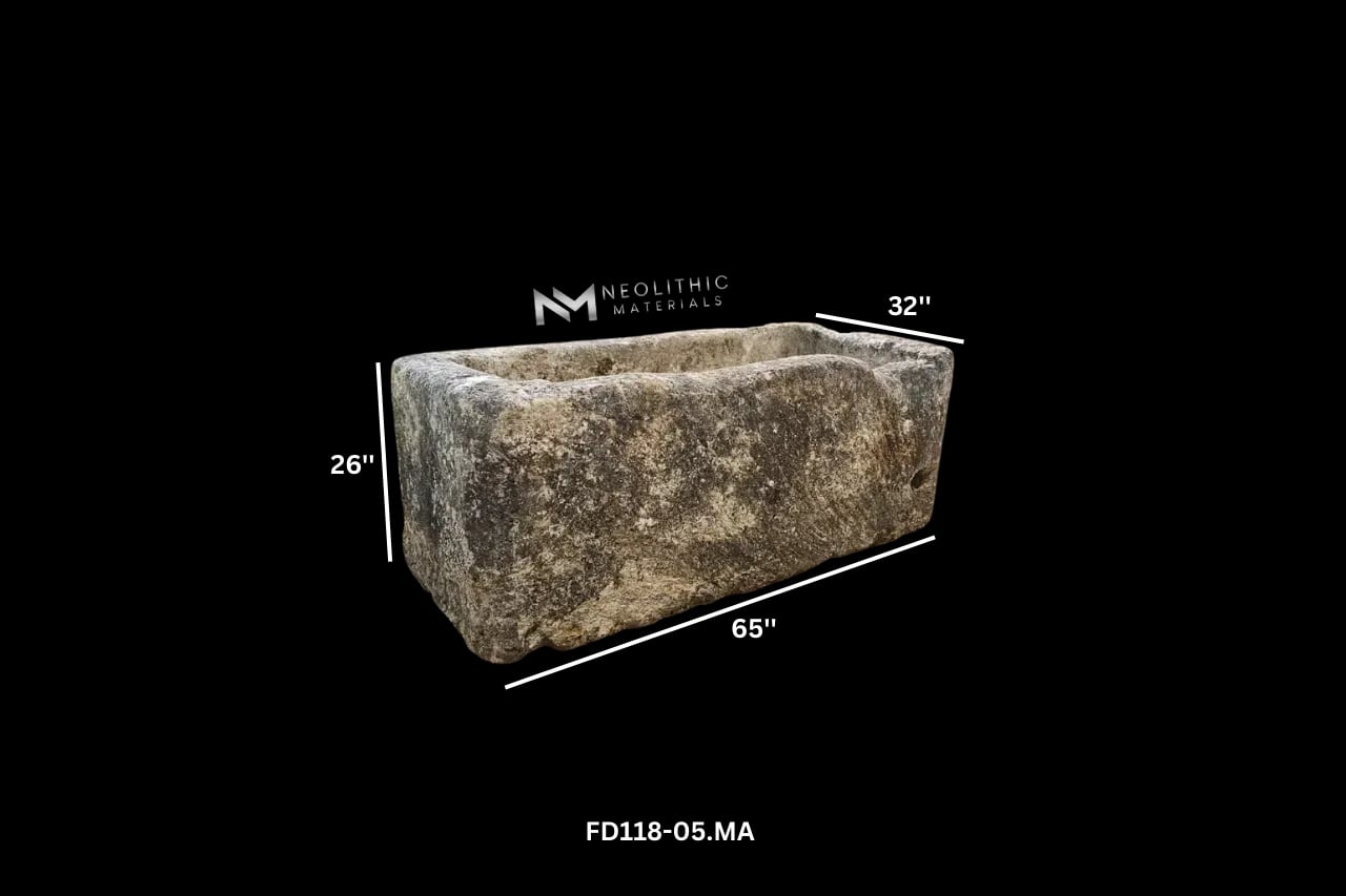 French Antique 18th Century Limestone Trough - Image 2