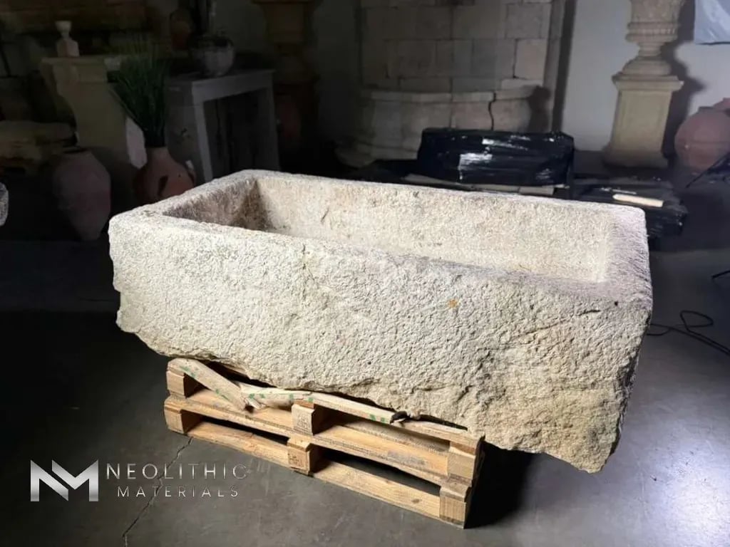French Antique Limestone Trough - Image 3