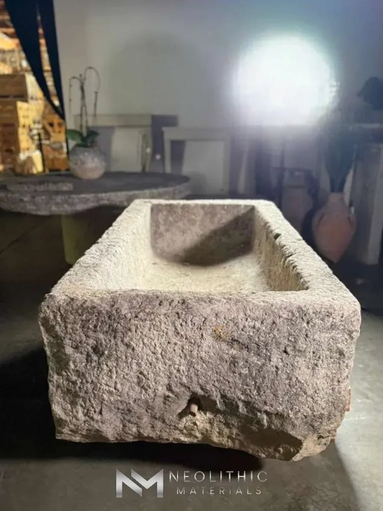 French Antique Limestone Trough - Image 4