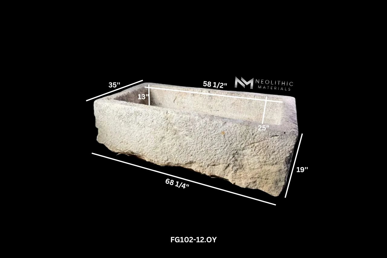 French Antique Limestone Trough - Image 2
