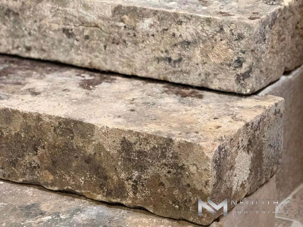 French Antique 18th Century Limestone Stair Treads - Image 11