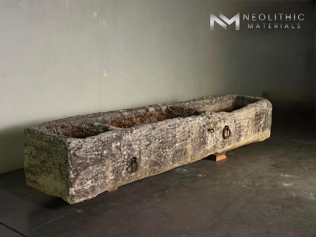 French Antique 19th Century Limestone Trough - Image 3