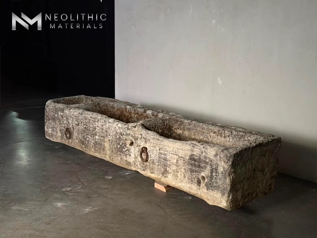 French Antique 19th Century Limestone Trough - Image 4