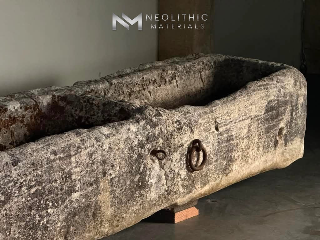French Antique 19th Century Limestone Trough - Image 7