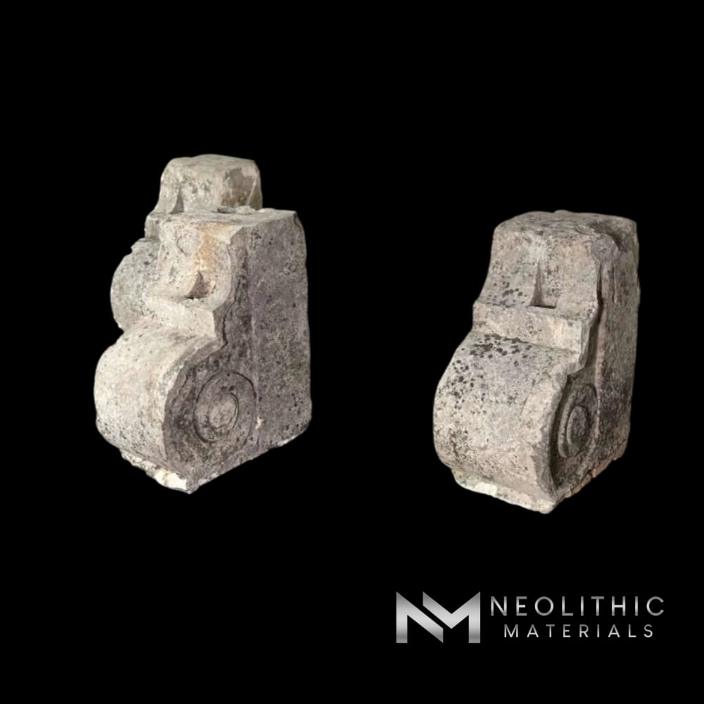 French Antique Limestone Corbels
