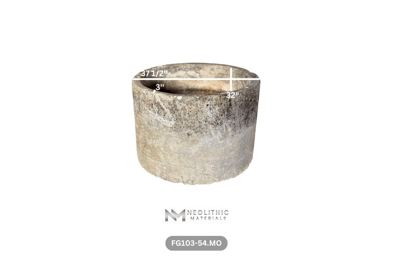French Antique Limestone Round Trough - Image 2