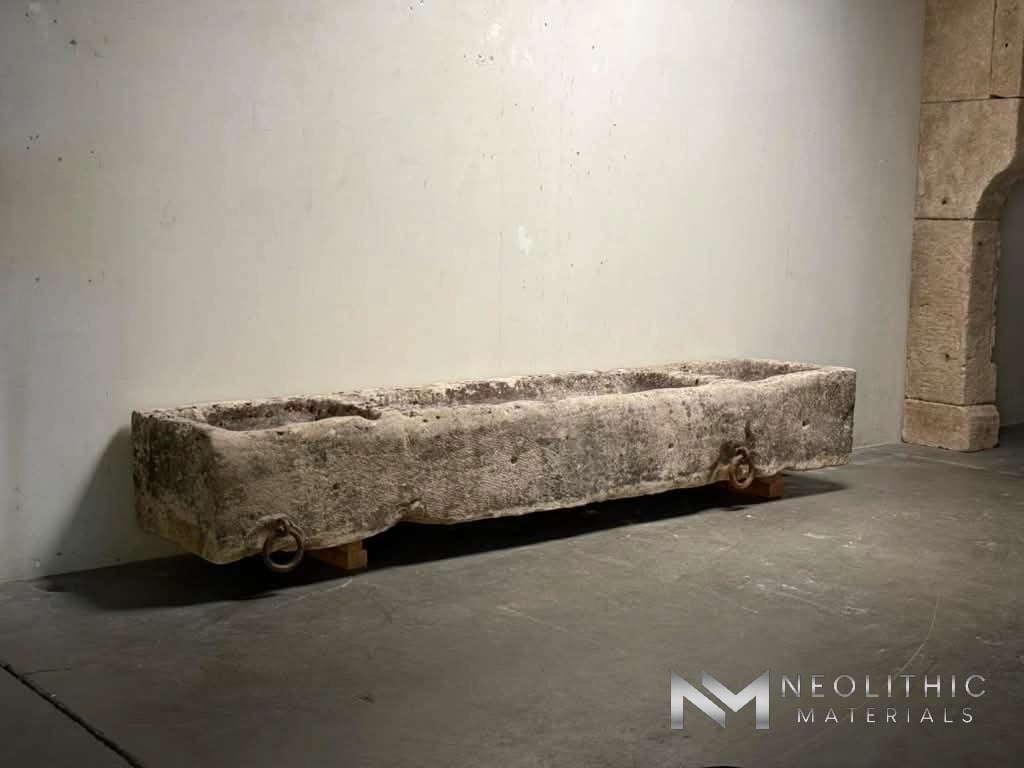 French Antique 19th Century Limestone Trough - Image 3