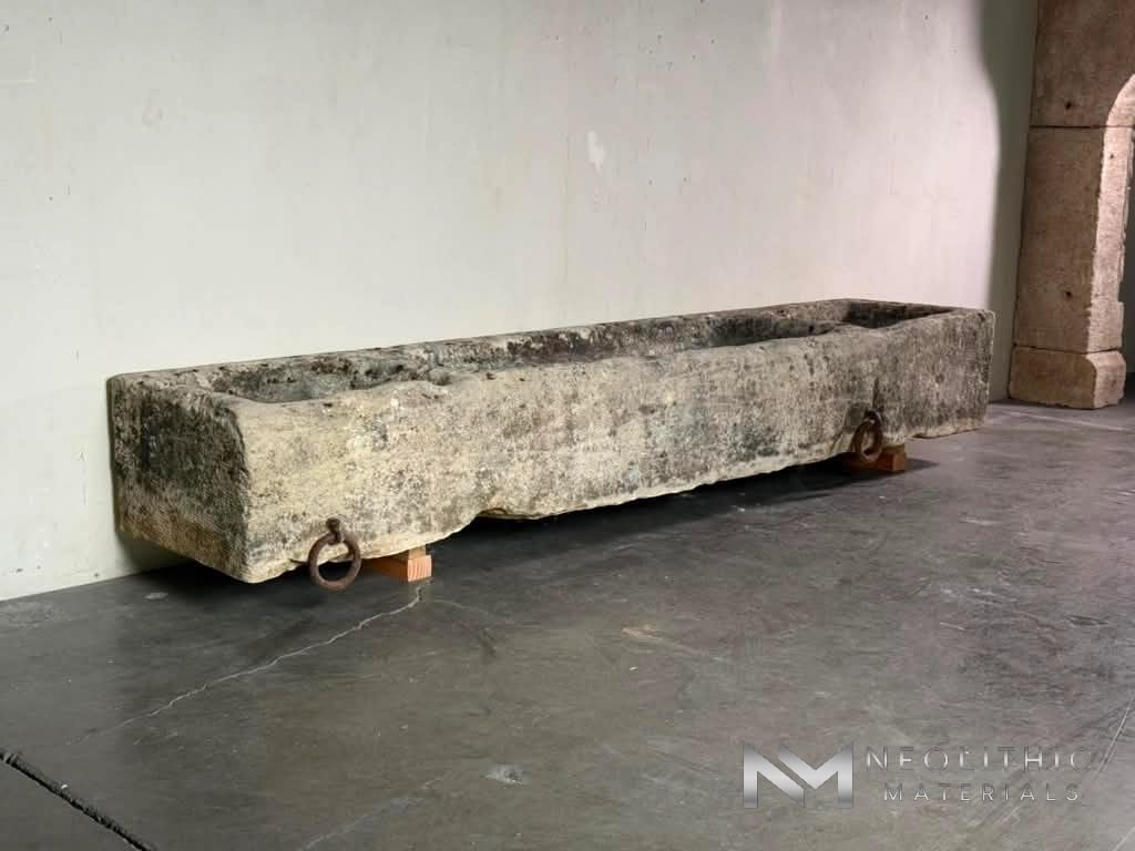 French Antique 19th Century Limestone Trough - Image 5