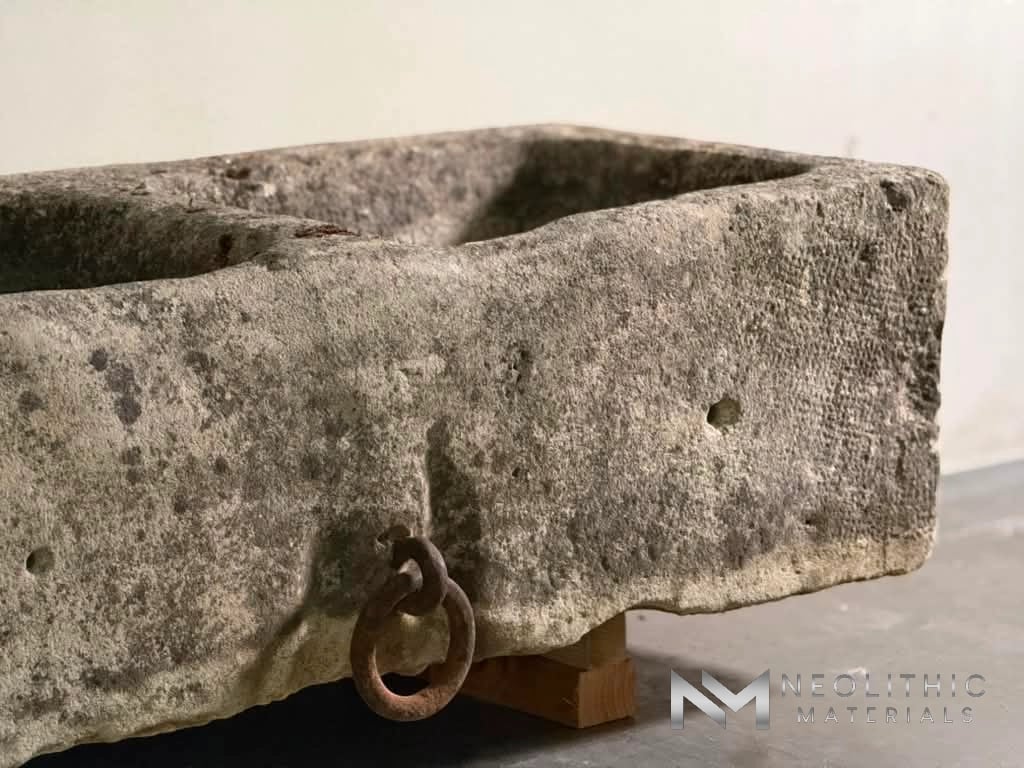 French Antique 19th Century Limestone Trough - Image 8