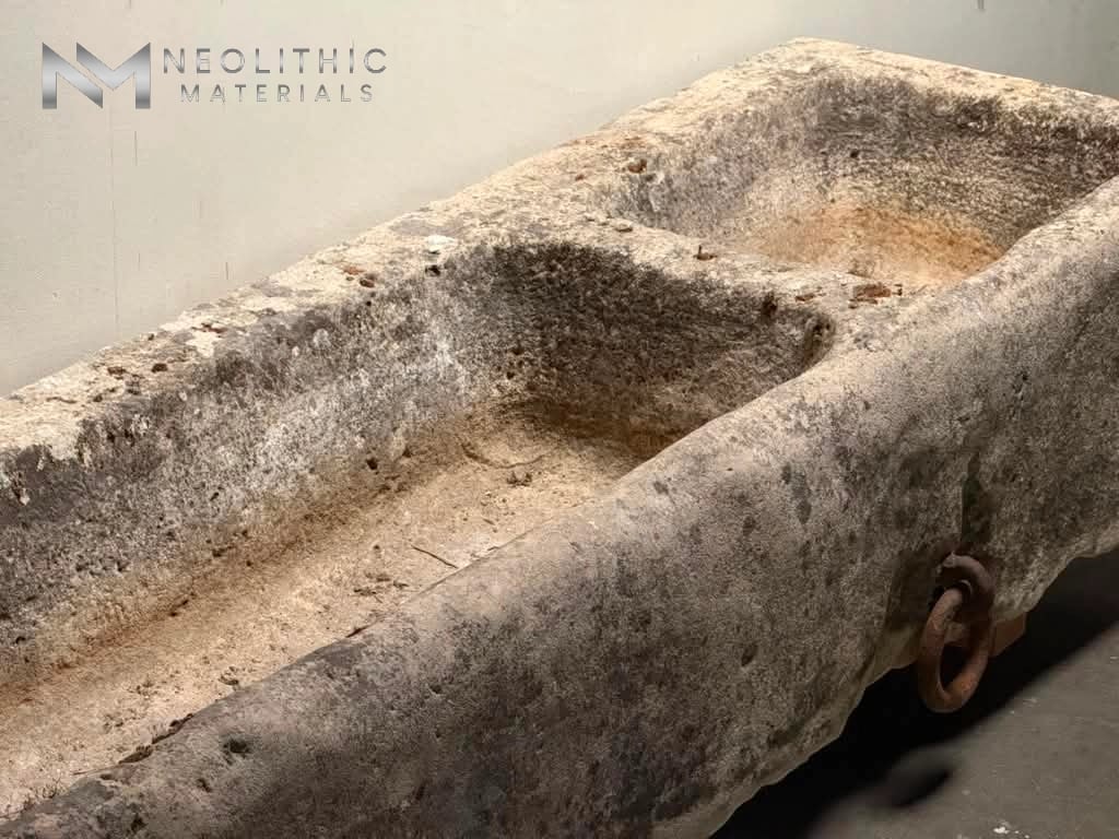 French Antique 19th Century Limestone Trough - Image 9
