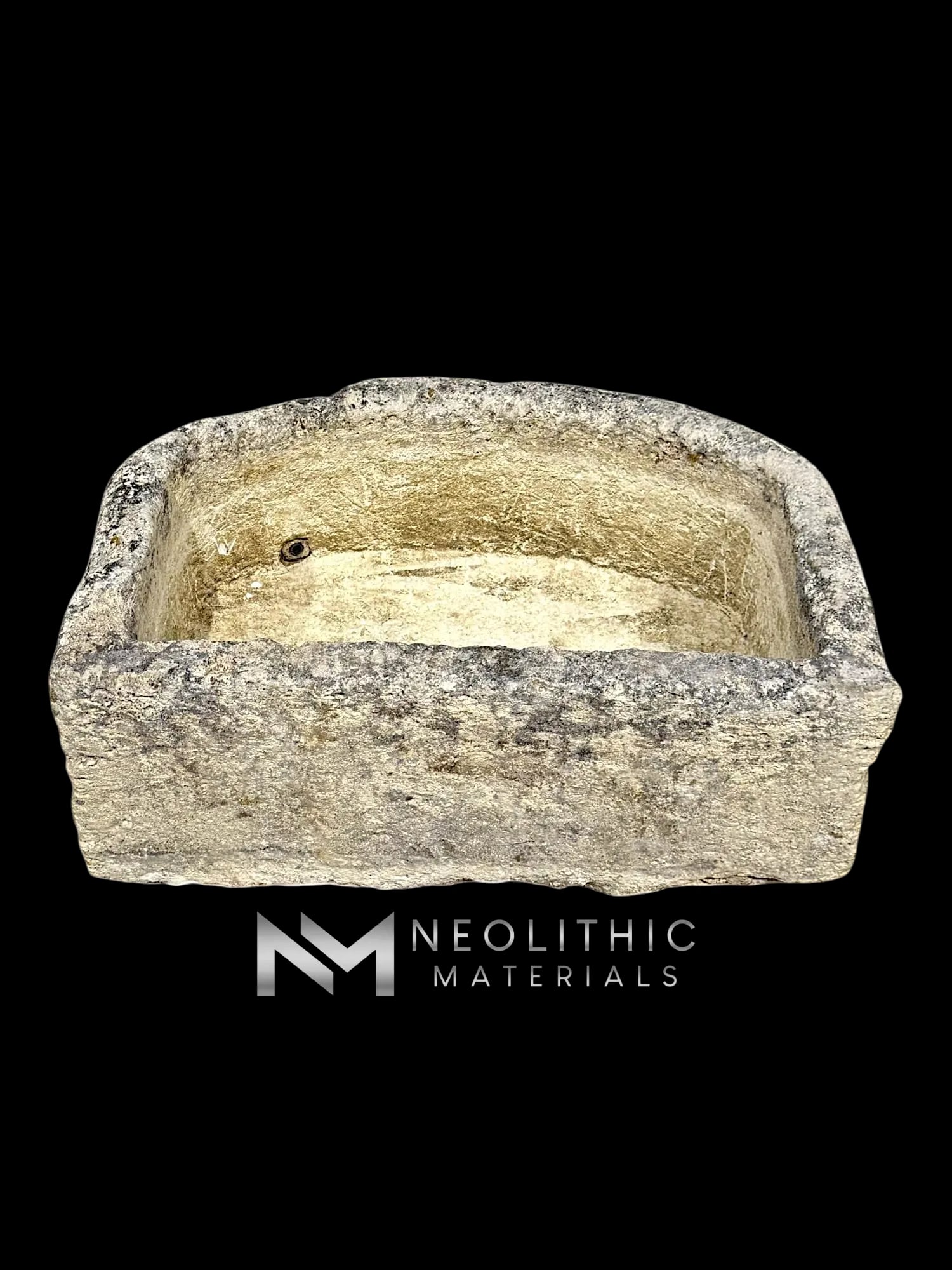 Antique French Half Moon Limestone Trough - Image 8