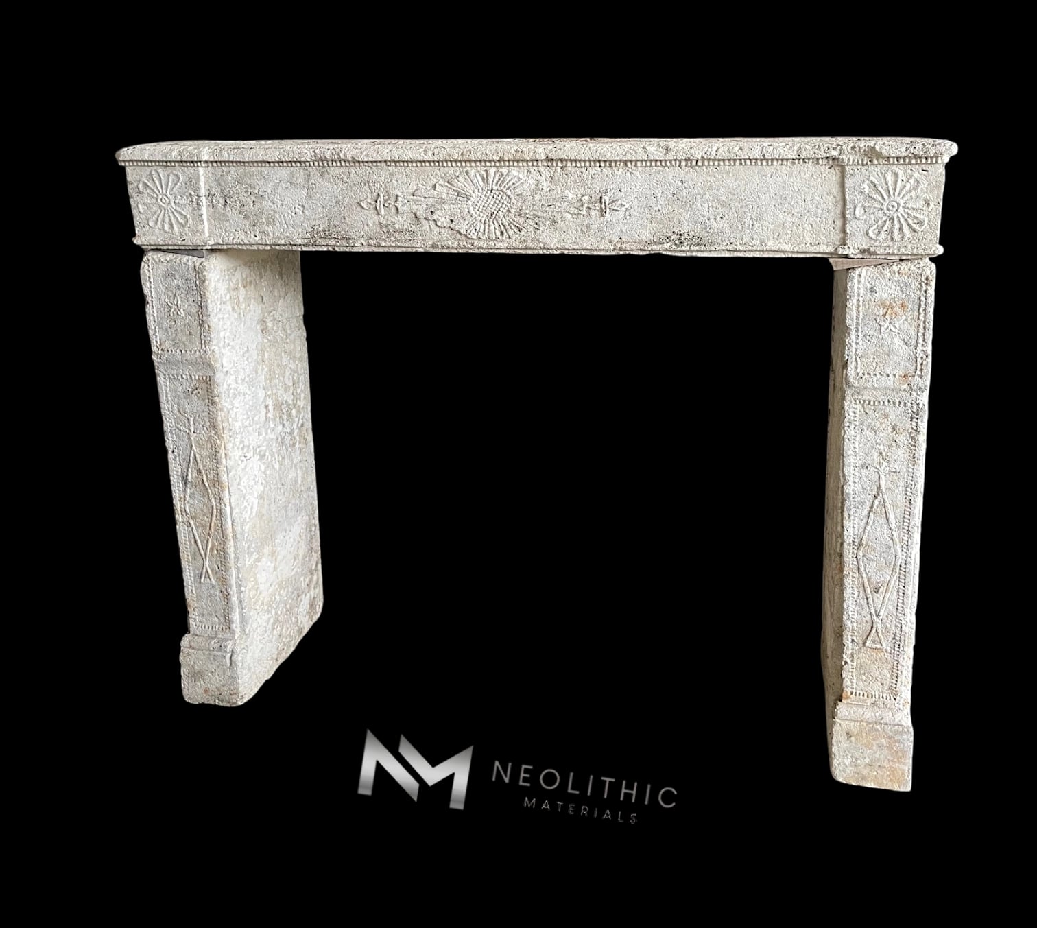 French Antique 17th Century Limestone Fireplace Mantel - Image 10