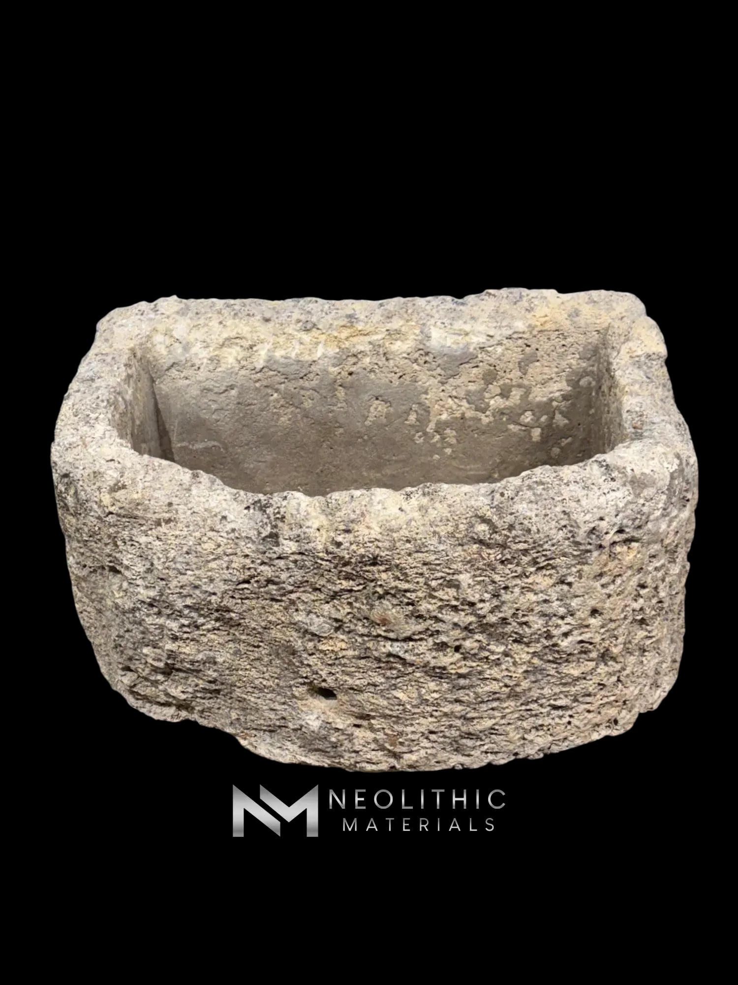 French Antique Half Moon Limestone Trough - Image 1