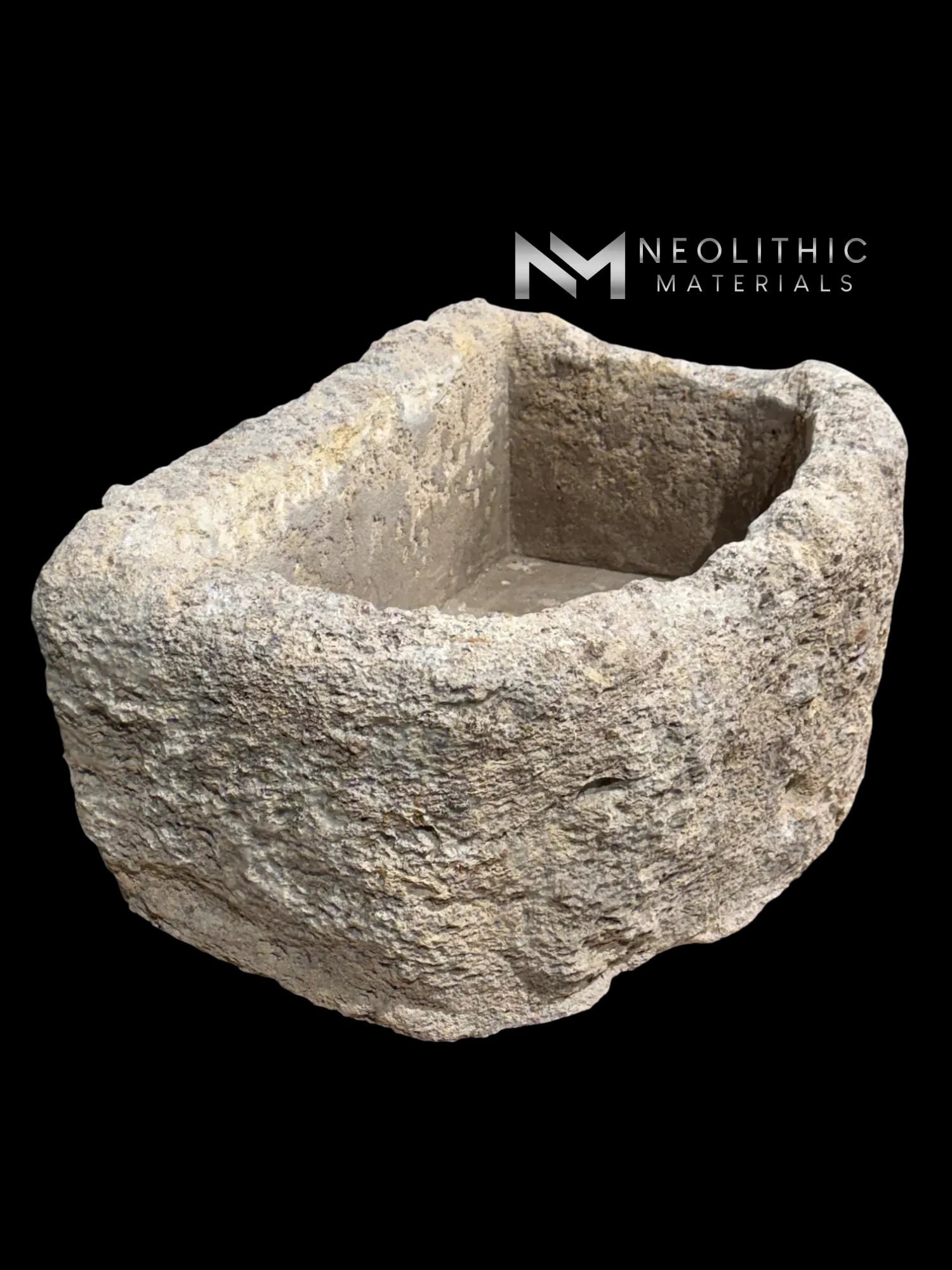 French Antique Half Moon Limestone Trough - Image 3