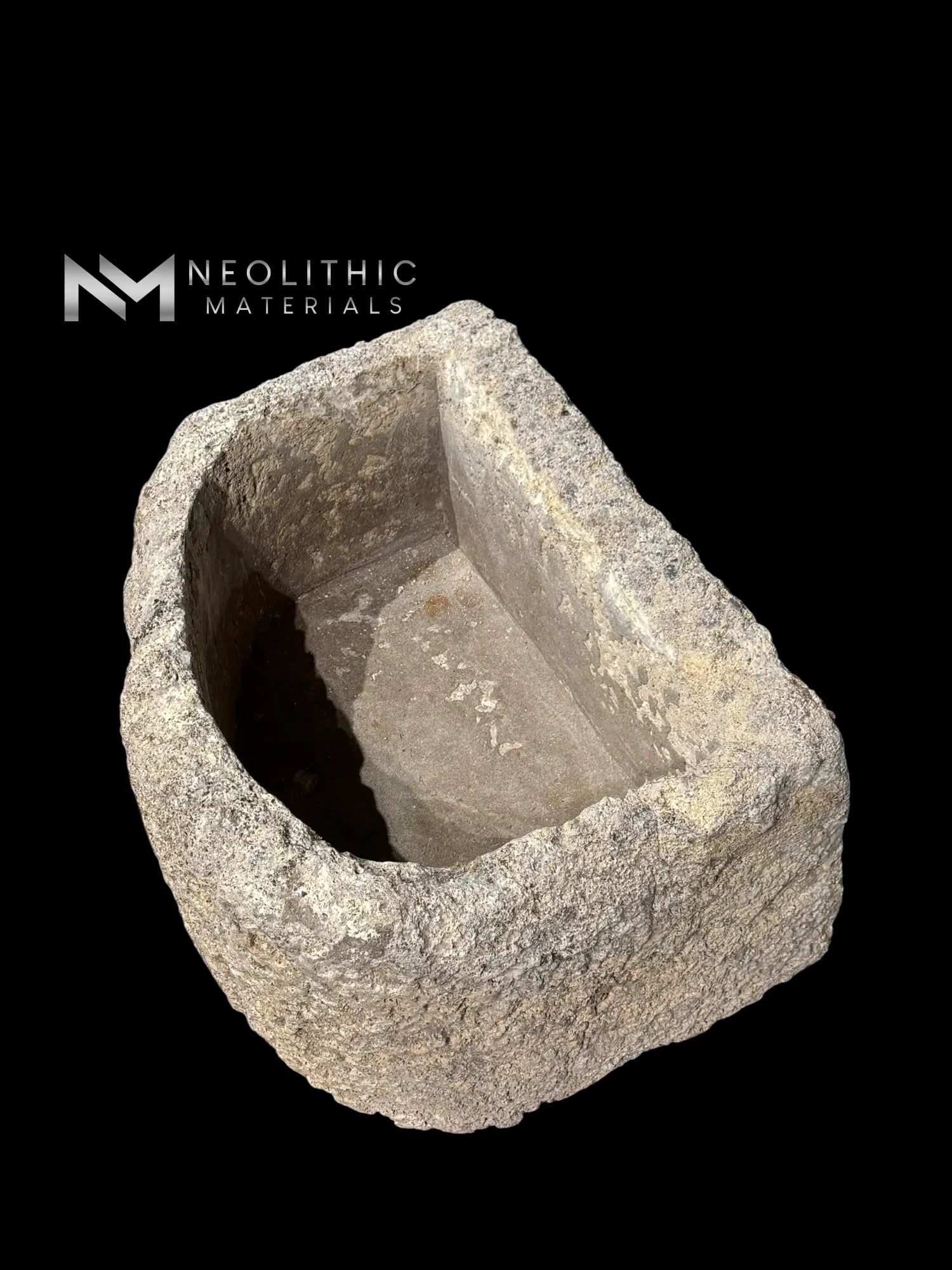 French Antique Half Moon Limestone Trough - Image 5