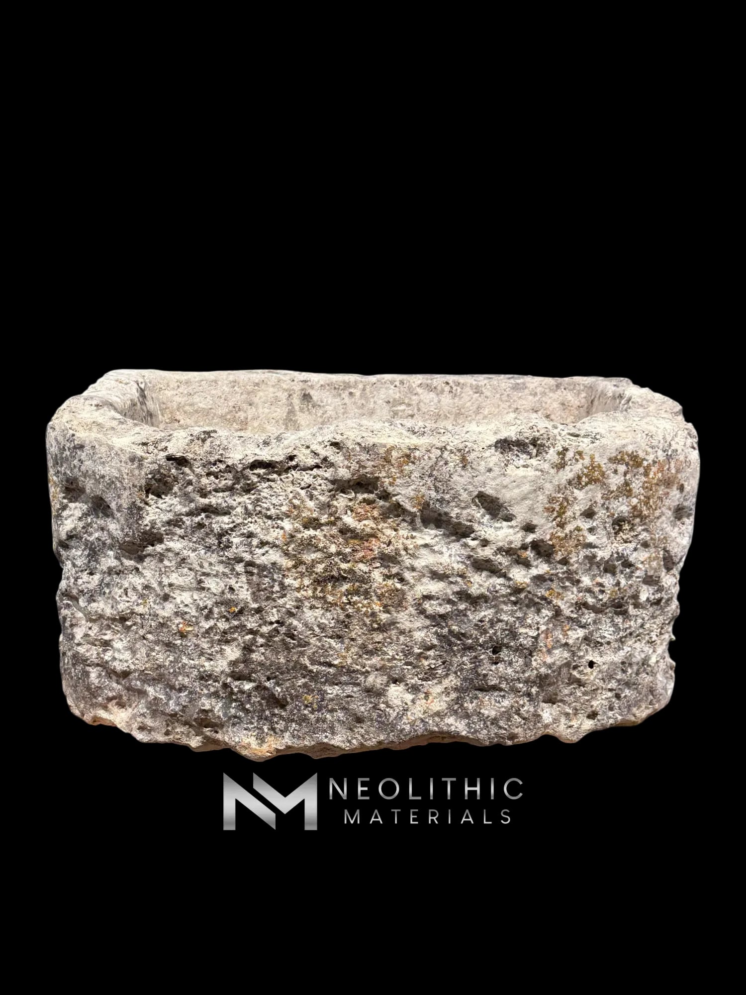 French Antique Half Moon Limestone Trough - Image 7