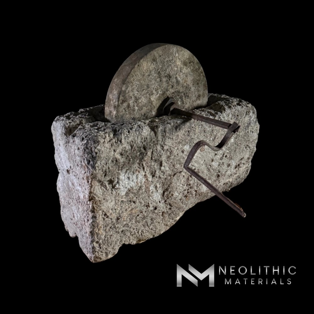 French Antique 19th Century Limestone Mill